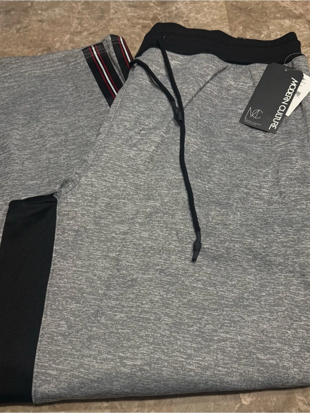 Modern Culture Men’s Light Grey Sweatpants 3XB NWT Black Side Stripe Jog